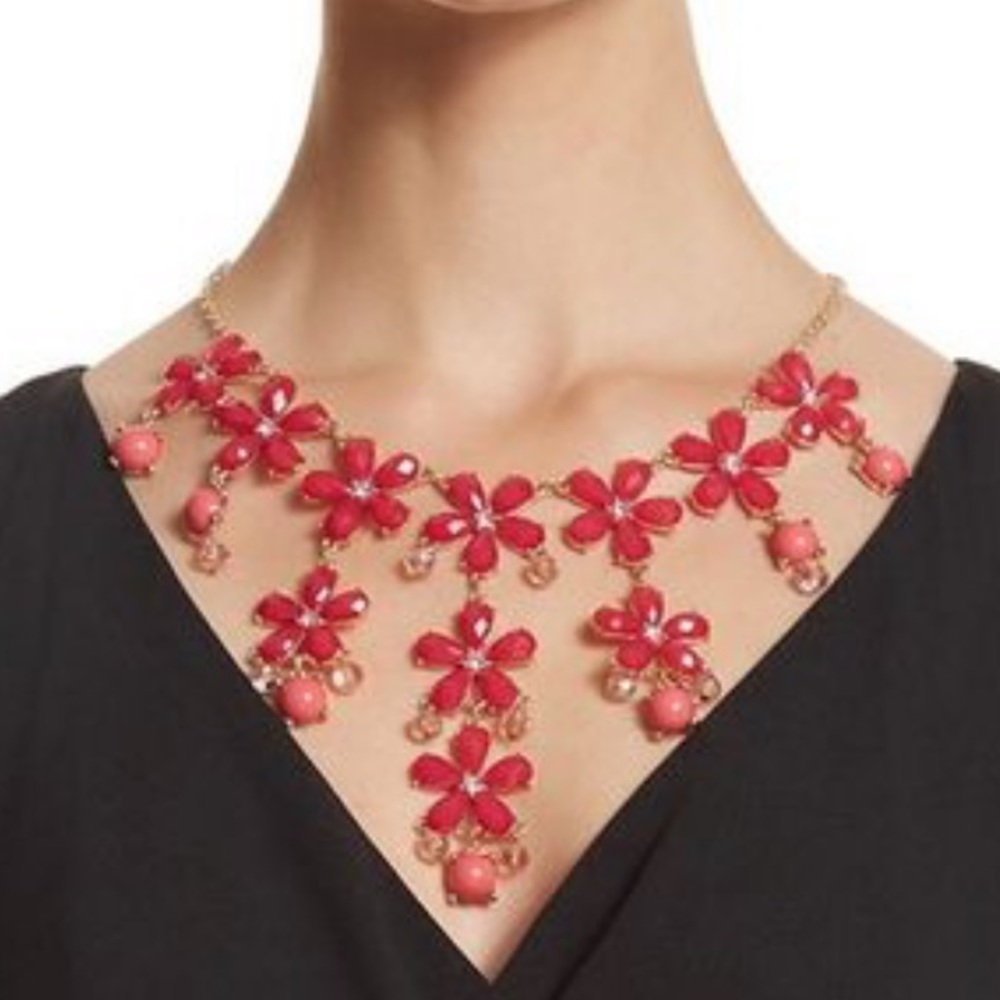 White House Black Market Floral Statement Necklace